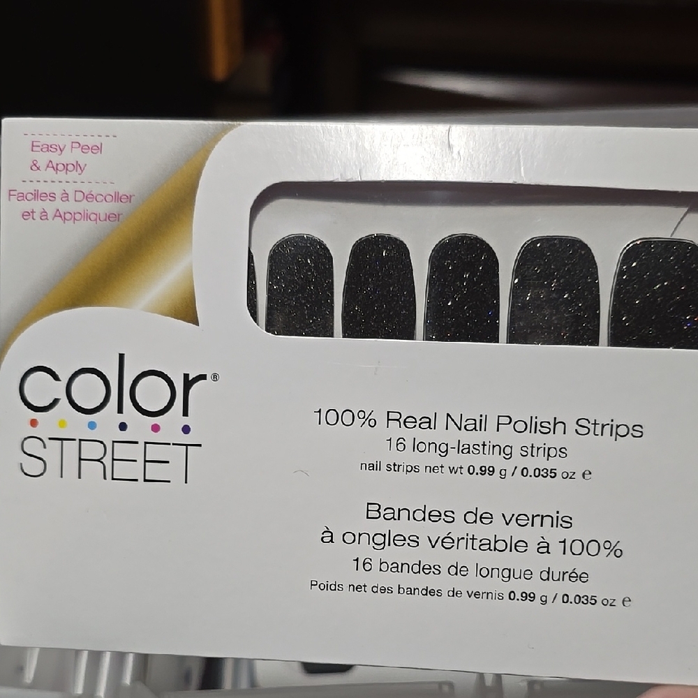 Color Street Black Glitter Nail Polish Strips